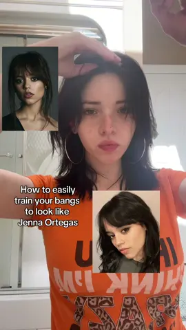 Lil bangs tut #jennaortega #hairtutorial #hairhack 