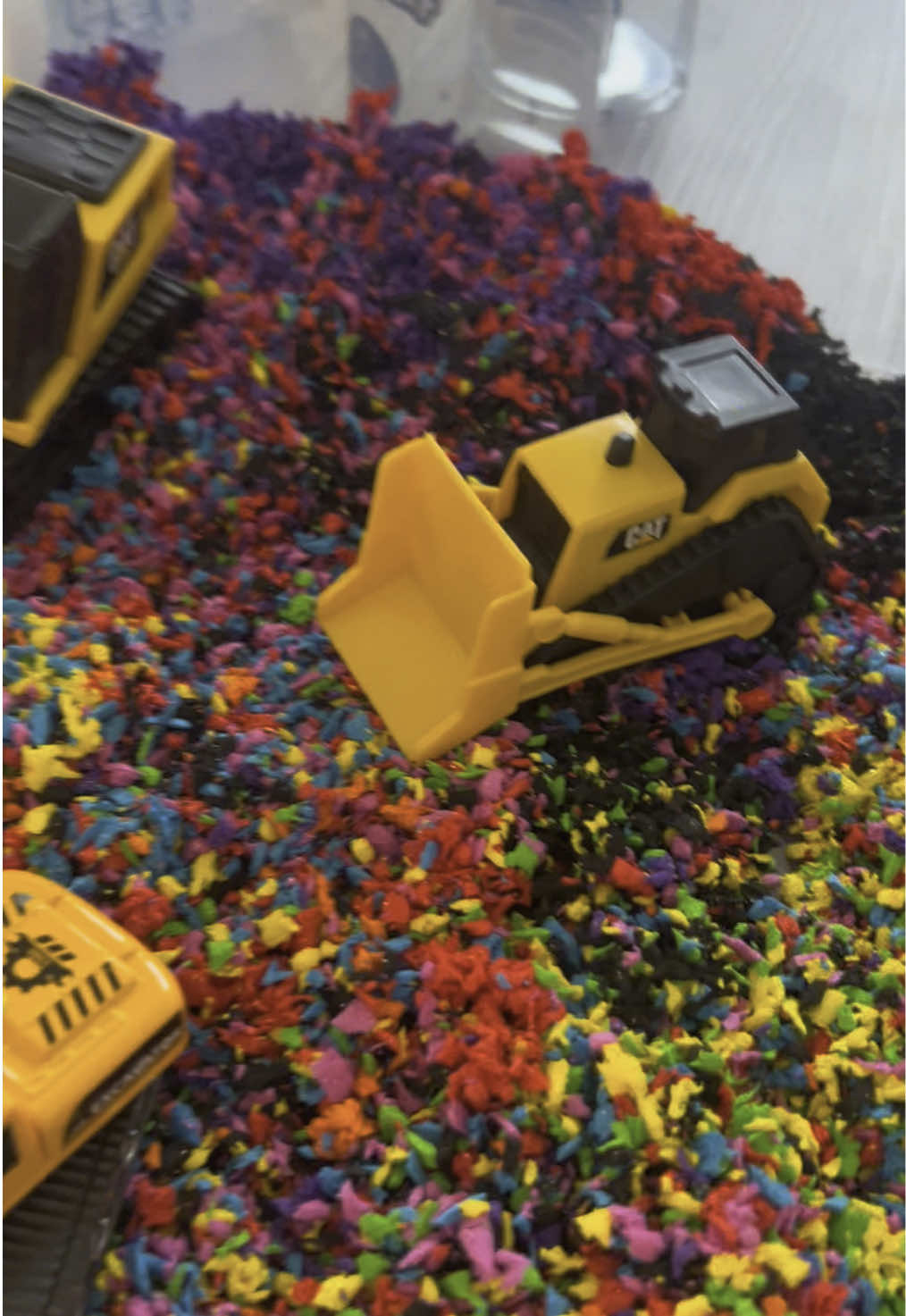 PLUFFLE! Myles has a nice new construction site for all of his trucks and he is beaming! @Educational Insights 