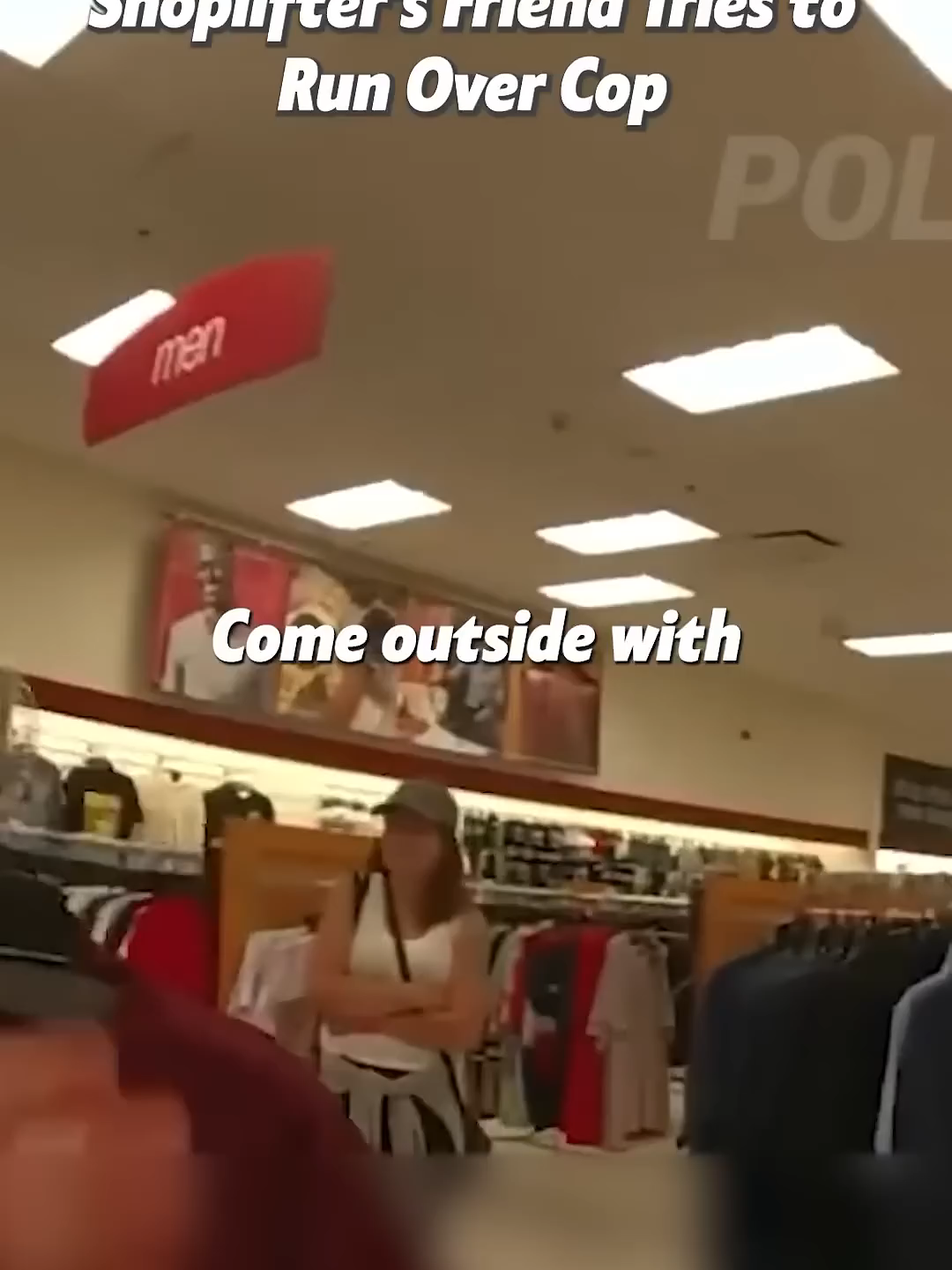Wild Scene Unfolds as Teen Shoplifters Friend Trie Run Over Cop. Part 1. Full clip in Police Watch