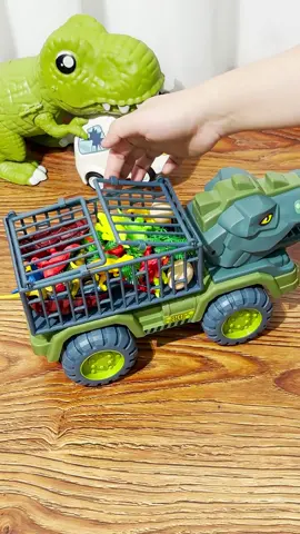The boys really like this cool dinosaur transport truck 😎😎#childrentoys #tiktokshop #dinosaur #toys #gift 