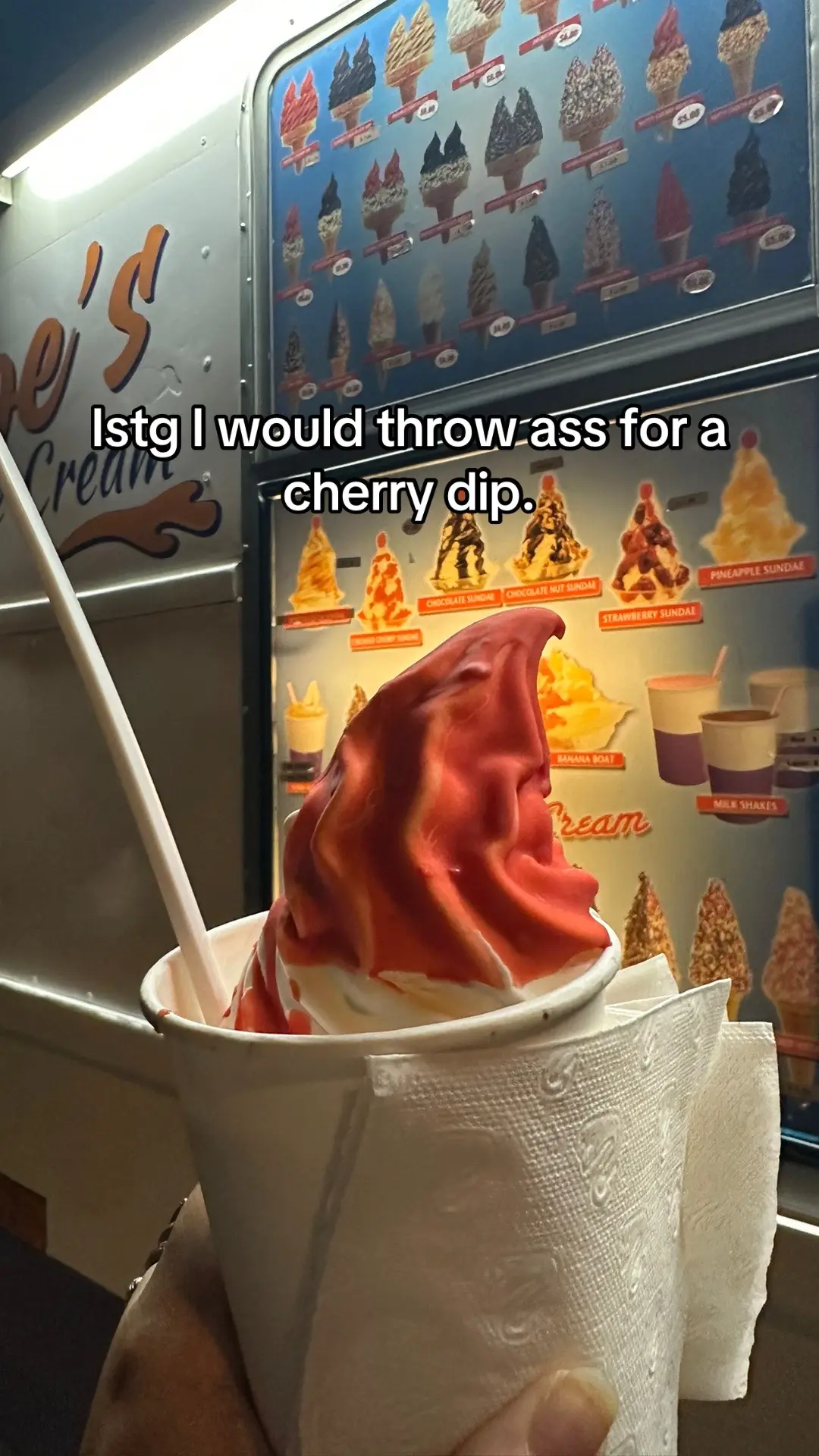 With the ice cream man for the rest of the summer #taylorswift #icecream #cherrydip 