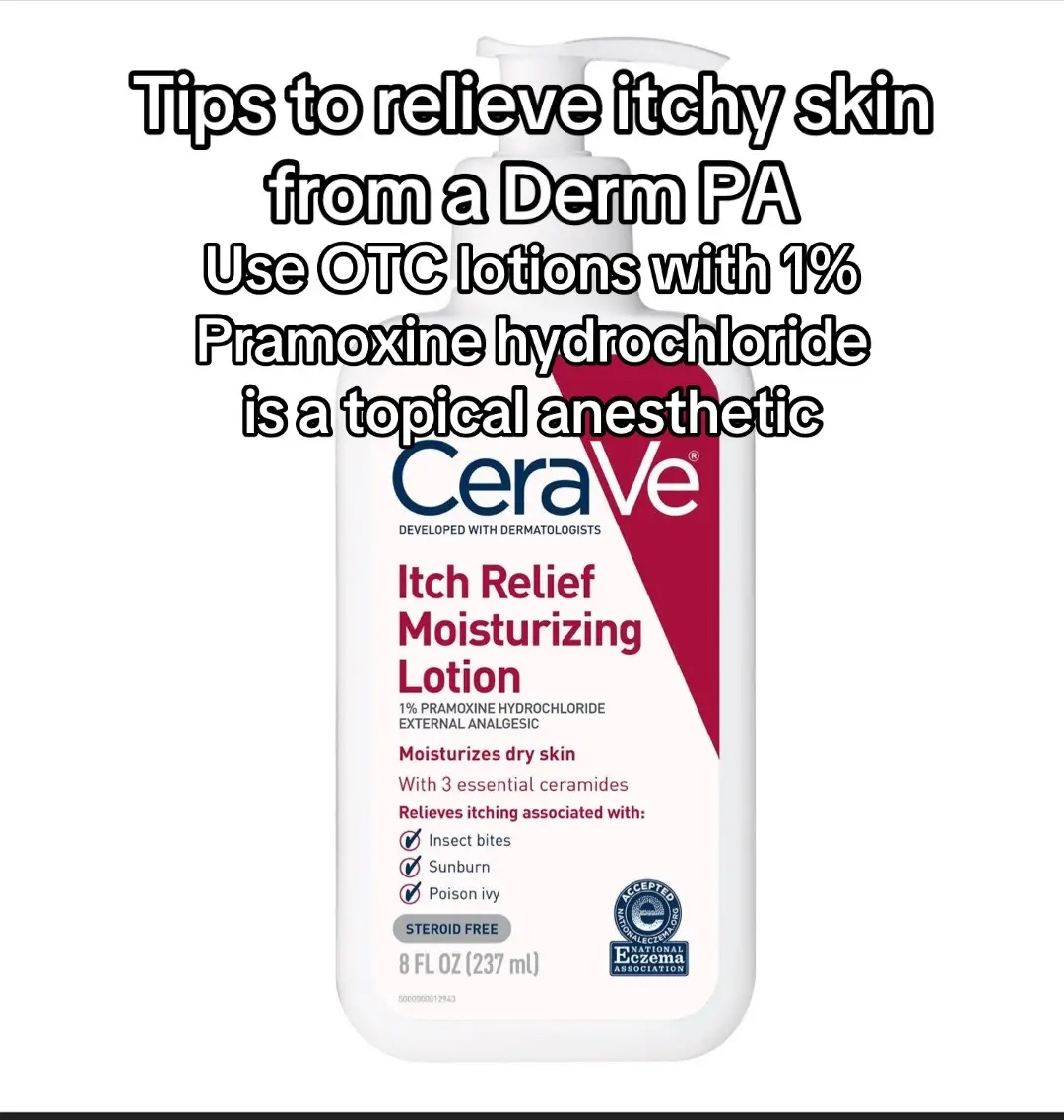 Tips to relieve itchy skin. These are over the counter lotions and gels to provide temporary relief. All of these can be found at target 🎯 Not sponsored!  @CeraVe & Sarna lotions contain 1% Pramoxine hydrochloride. It is a topical anesthetic used to relieve pain and itching associated with minor skin irritations.  @Cetaphil restoraderm itch releif gel has a cooling effect on the skin & also has colloidal oatmeal to soothe. Bonus cooling effect if you stick it in the fridge! The roller ball at the end gives a nice cooling sensation.  @Vanicream™ Sensitive Skin Care anti itch cream contains 1% hydrocortisone cream. It’s a low potency topical steroid cream that can help relieve minor itchiness. It should only be used twice daily for 2-3 weeks  Calamine lotion works well for poison ivy. It helps to dry it out and soothe the skin.   #itchyskin #itchyskinrelief #dermatitis #creatorsearchinsights 