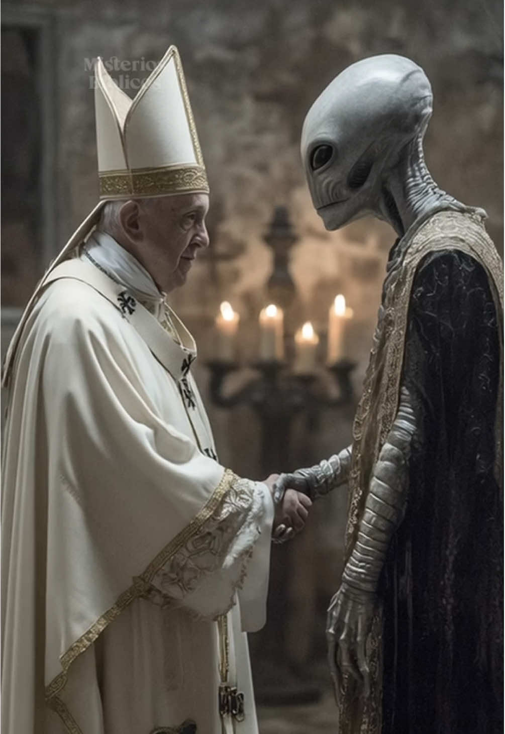 El papa tuvo contacto con extraterrestres😮. #dios #biblia #misteriosbiblicos #vaticano #extraterrestres 