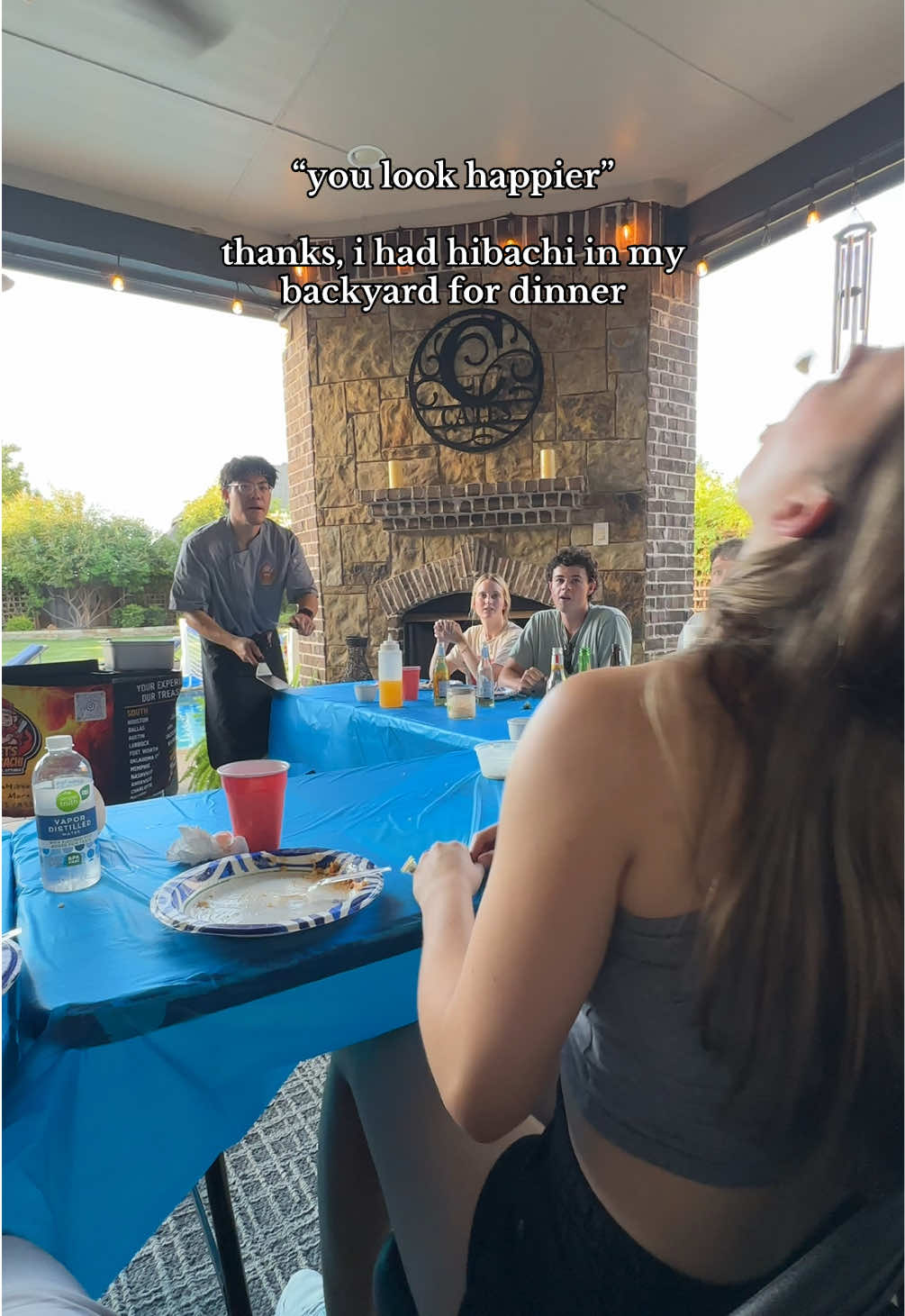 backyard hibachi was so much fun with @Let’s Hibachi 🤩 #letshibachi #hibachichef #hibachiathome #backyardhibachi 