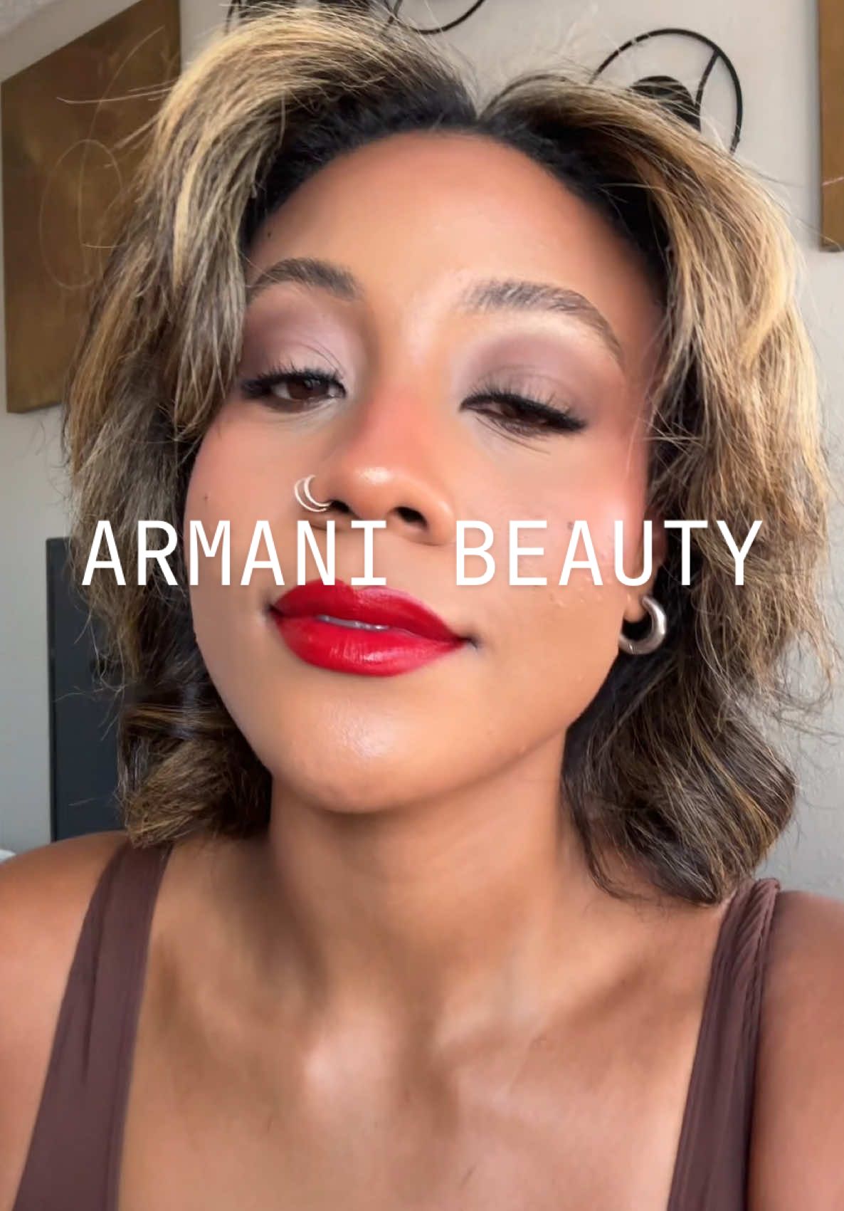 🤩 The red lip is giving me life— @Armani beauty Lip Maestro in 400 #makeup #makeuptransition  #BeautyTok #armanibeautypartner #ultabeautycollective 