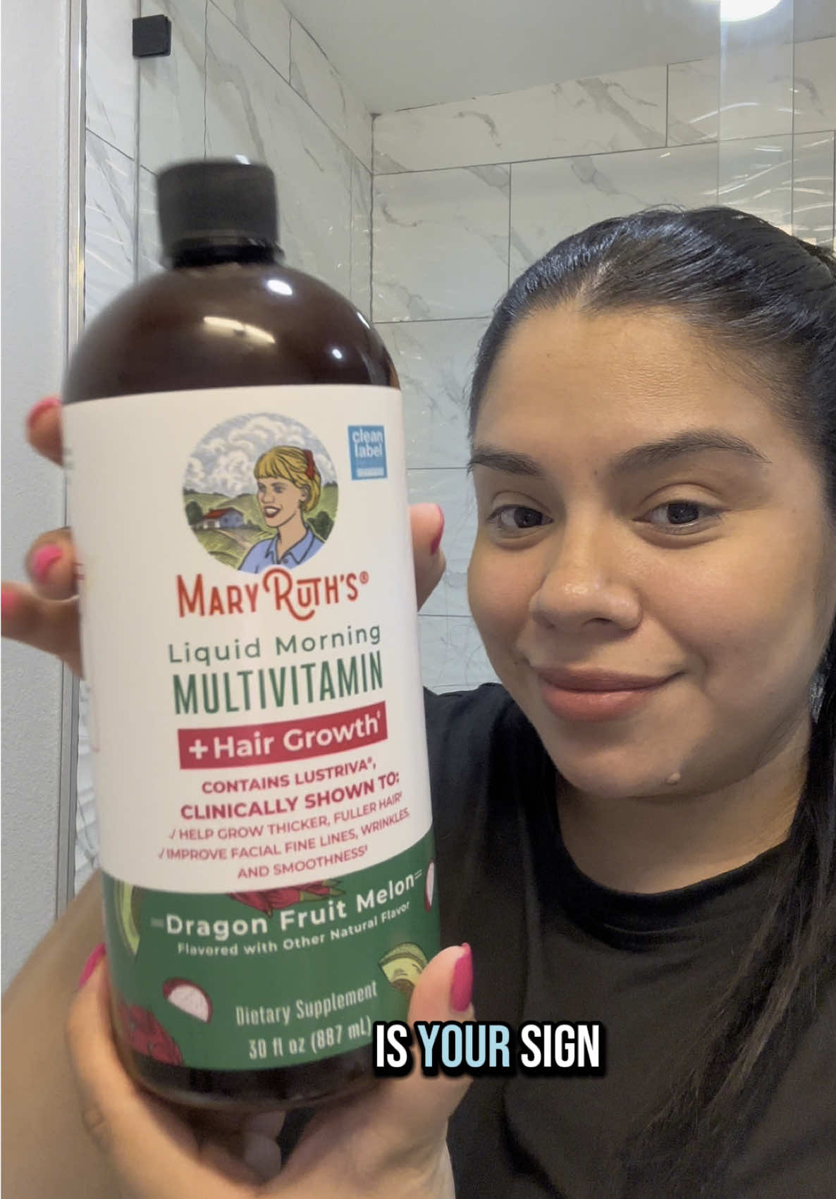 getting my pink back 🩷 thanks to #MaryRuths 🫶🏼 #LiquidMultivitamin #Hairgrowth #Biotin #Lustriva #postpartummom #hairloss 
