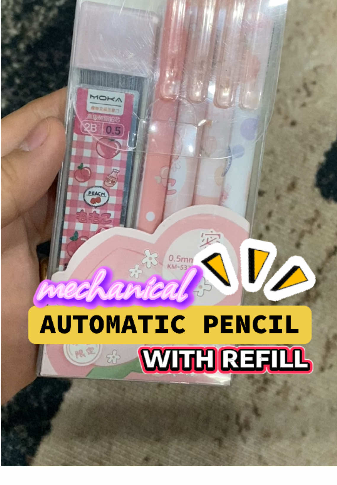5pcs/set Mechanical Pencils Set Cute Cartoon Automatic Pencil 0.5mm 2B Pencil Lead School Supplies ##mechanicalpen##automaticpencil##pencil##setpencil