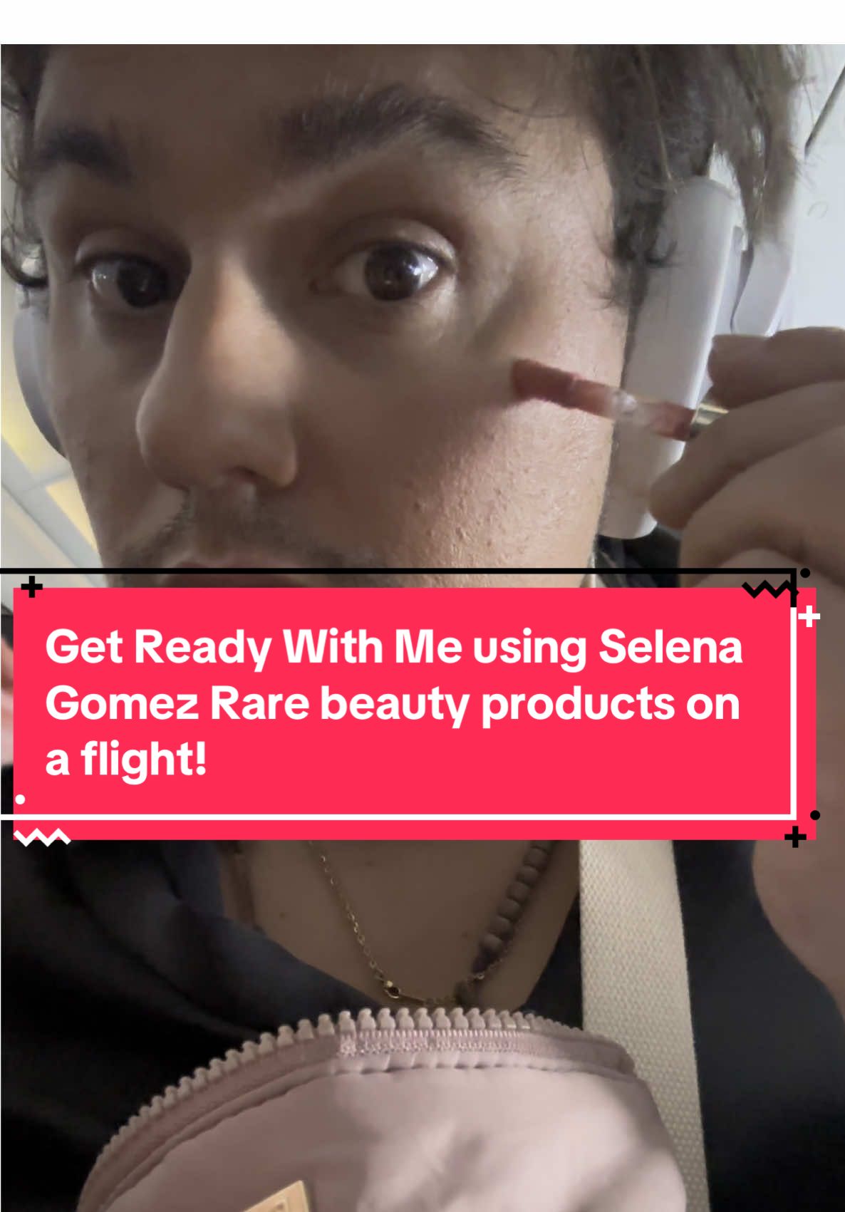 Get Ready With Me using Selena Gomez Rare beauty products on a flight! #selenagomez 
