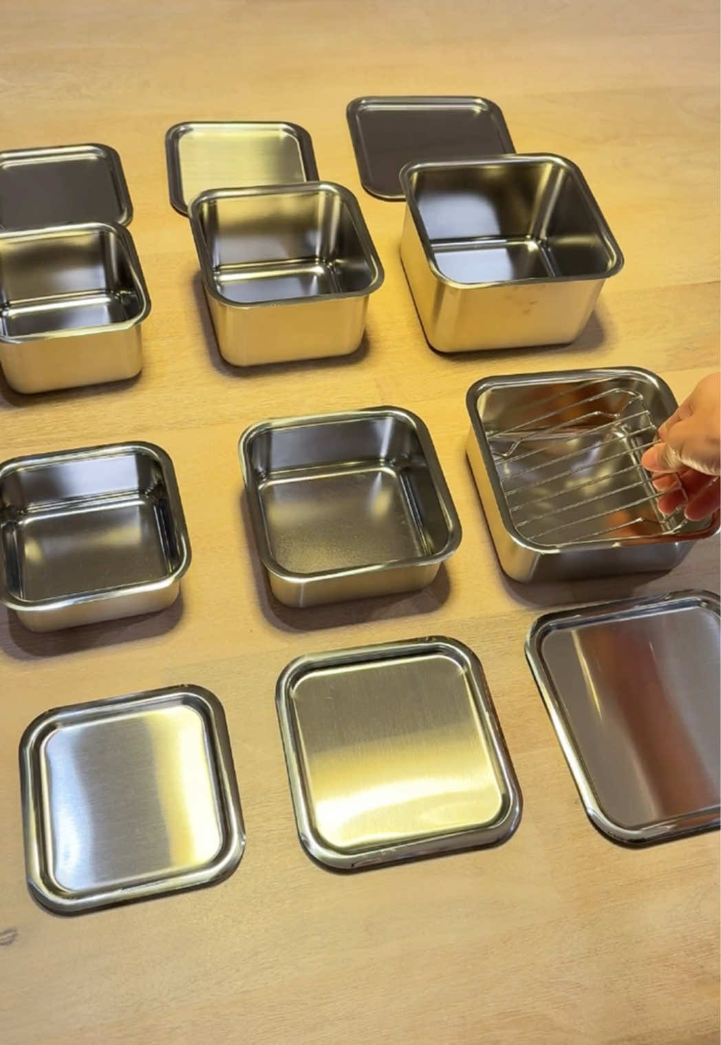 unboxing my new food container✨ Stainless Steel Food Storage Containers With Lids and 3 Net Kitchen Appliances Dishwasher Safe! made in South Korea! link is on my Profile 🔗