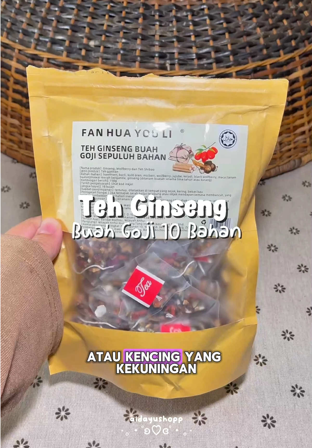 Replying to @aya.rohaya66 Teh ginseng bukan ubat, ia hanya tea herba yang dapat membantu mslh kesihatan. #tehginseng #tehginsenglimahartakarun #teaginseng 