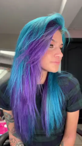 Didn’t have time to fix my roots, but my colour really needed a refresh💜💙 #newmonthnewhair @Directions Hair 