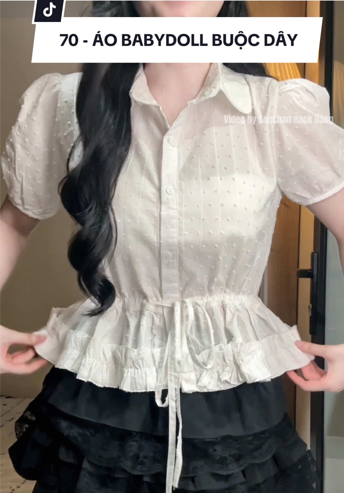 Áo kiểu babydoll có dây thắt sau lưng điều chỉnh nhà ST Design mặc mọi dịp luôn các nàng oiiii #xuhuong #aokieuhottrend #aobabydoll #stdesign 