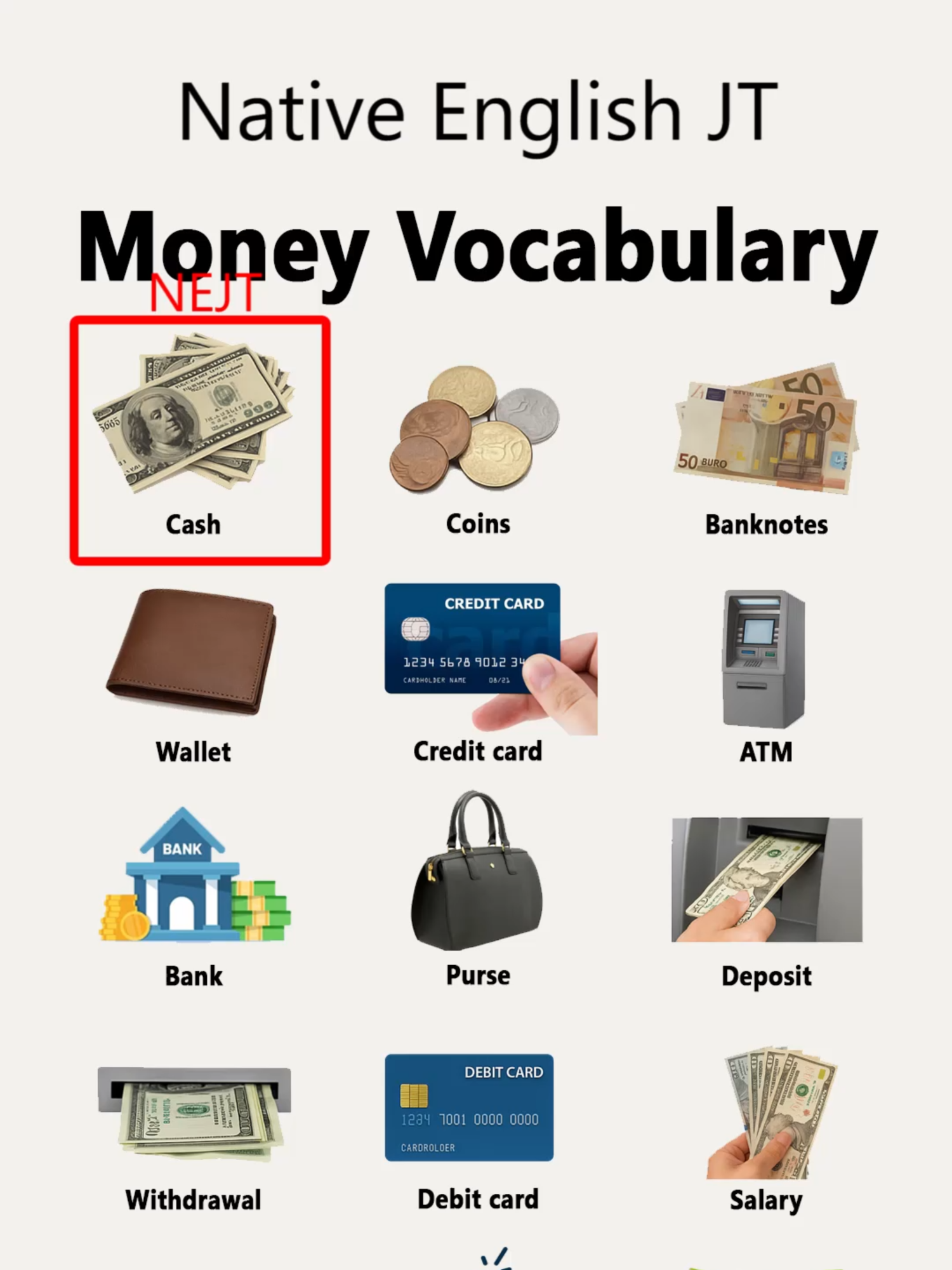 #MoneyVocabulary #nativeenglishjt #english #learnenglish