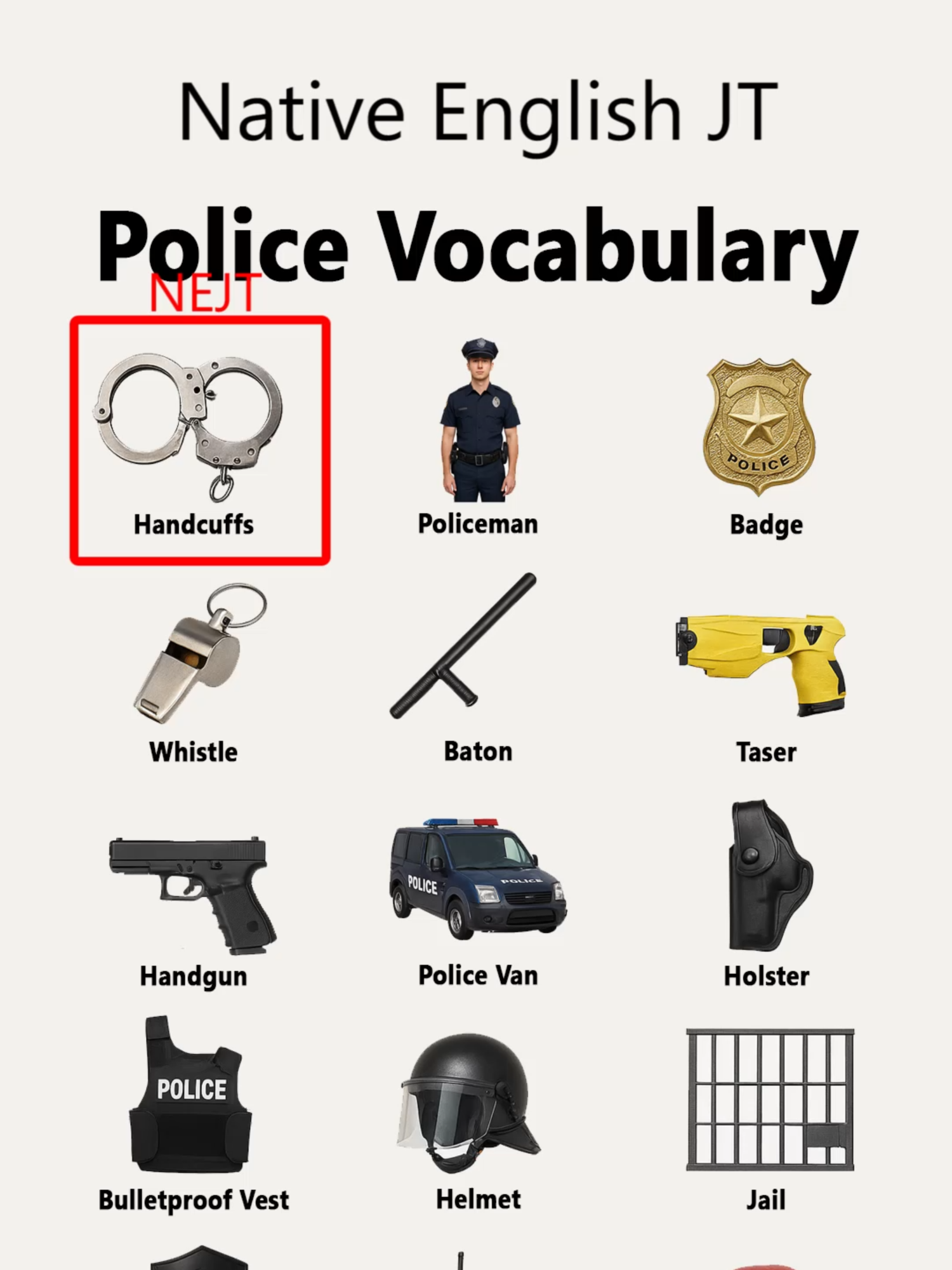 #PoliceVocabulary #nativeenglishjt #learnenglish #english