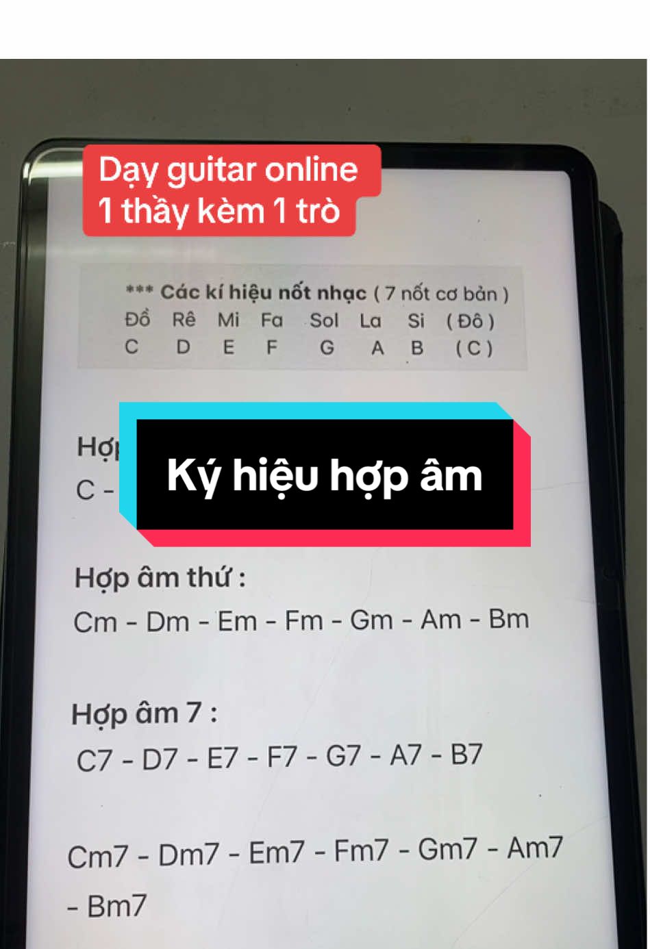 Các ký hiệu hợp âm cơ bản - đệm hát guitar #tuhocguitar #guitartok 