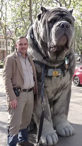 Massive Grey Dog🤨🩶🐶 #fyp #animals #pets #giantdog #dogs #dogsoftiktok #doglover #dogtok #ai 