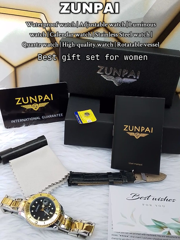 Zunpai Watch for Women with box and lots of freebies ✨😍 #zunpaiwatch #waterproofwatch  #watchforwomen  #luxurywatches  #womenswatch #foryoupage #rhica✨ 