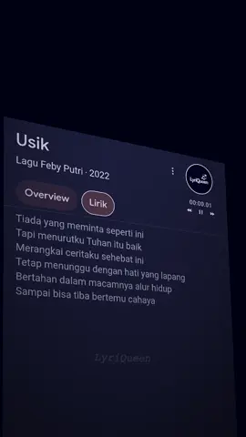 Dengarkan Lagu Ini Ketika Kamu Sedang Sedih 🥀🥹 #lyrics #sad #sadsong #sadlyrics #trend #fyp #usik #febyputri #lyriqueenn 