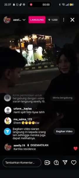 ini berusan tdi live di Ig nya awilly yang ga sempet liat
