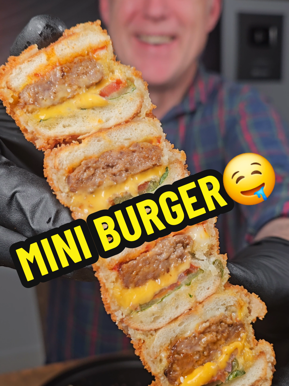 A Snack Burger That's Mighty Big On Flavor!🤏🍔 #miniburger #small #burgers #tiny #burger 