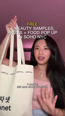 Things to do in NYC that are free!! Go get your samples prices and food at @HANYUL_US SOHO POPUP today from 10AM to 6PM #thingstodonyc #nyc #kbeauty #koreanskincare 