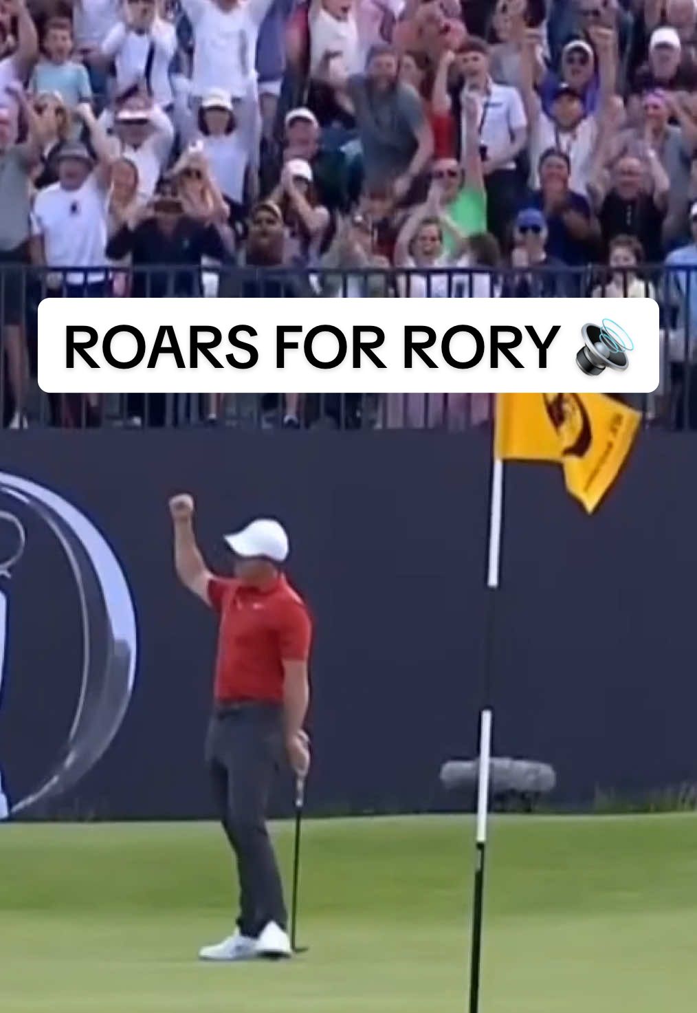 Rory McIlroy gets the home crowd ROARING with a 56-foot eagle putt! ⚡️😤 📺 NBC & Peacock | The Open Championship #golf #rory #mcilroy #rorymcilroy #theopen #putting #hype #sportsfans 