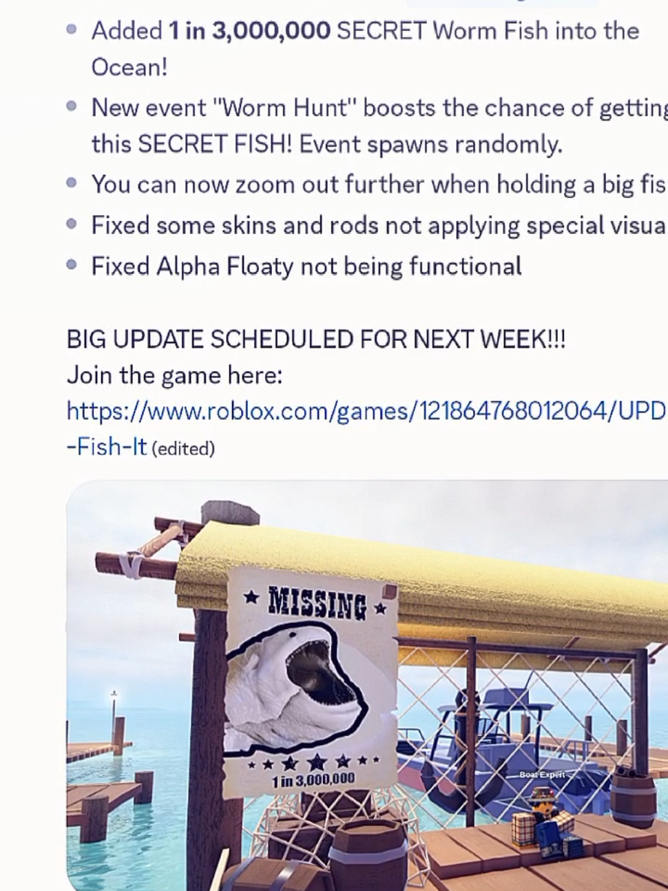 KITA USAHAKAN WORM FISH SEBELUM UPDATE BESAR BESARAN...  LINK DC DI BIO!!!!  #fishit #roblox #Roblox #fyyyyyyyy #fyyyyyyyyyyyyyyyyyyy #robloxplayer #fyp #mancingmania #mancing 