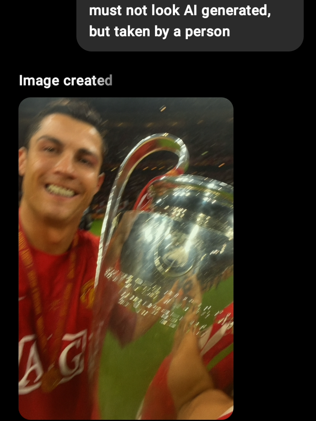 Chat GPT is beautiful. #chat #chatgpt #ronaldo #picture #AI 
