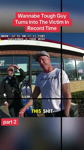 Wannabe Tough Guy Turns Into The Victim In Record Time #cops #police #policeofficer #copsontiktok #viralvideo #fyp 