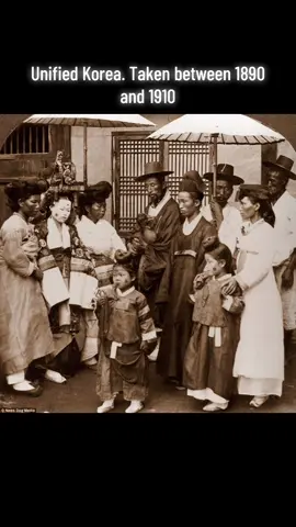 Stunning photographs have emerged showing a forgotten time when Korea was unified and people were free to live in peace without the threat of nuclear war. This image shows guests with face paint attending a wedding in Seoul, the capital of what is now South Korea, in about 1900. Before the Korean War tore a nation apart, the people of the north and south can be seen living together in harmony. This image shows a school in Seoul, Korea in 1903. The three boys in the back wearing hats are married. #fypシ #fypシ゚viral #blackhistory #blackhistorytiktok 