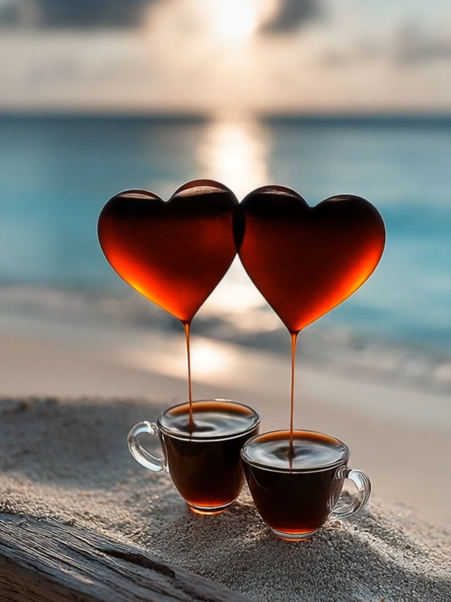 ☕💖🌊 #リラックス #コーヒー #ハート #海 #ストレス解消 #癒し