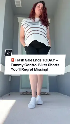 These are the viral biker shorts everyone’s been talking about – and they’re up to 30% OFF, but only until the end of today! ✅ Tummy control ✅ Not see-through ✅ Super comfy & flattering I wear size 2XL (I’m 5’9” & 175 lbs) – so definitely size up for comfort! 🎯 Go add to cart before this deal disappears! #dealsforyoudays #flashsale #tiktokshopfinds #bikershorts #tummycontrolshorts #musthave