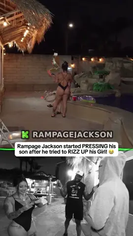 Rampage Jackson started PRESSING his son after he tried to RIZZ UP his Girl! 😭 #rampagejackson #rampagejacksonclips #rajajackson