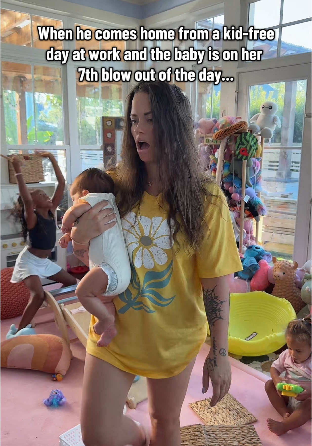 it’s the way she literally blew this diaper out RIGHT before hitting “start countdown” 😭😭😭 @blendedwiththewoods #momlife #thewildwoods #thewoodsgirls #blendedwiththewoods #motherhood 
