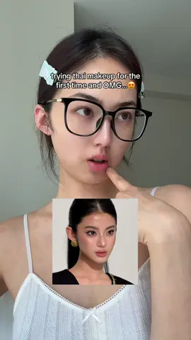 trying thai makeup for the first time and i LOVE IT!!! tutorial coming soon… #douyinmakeup #makeup #makeuptransformation 