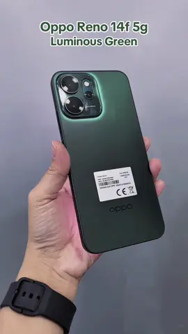 Hijaunya, Hijau mahal “Luminous Green” masih promo untuk ikutan Pre Order ya guys🤩  @Konro Media #reno14series #oppo #oppomakassar #CapCut 