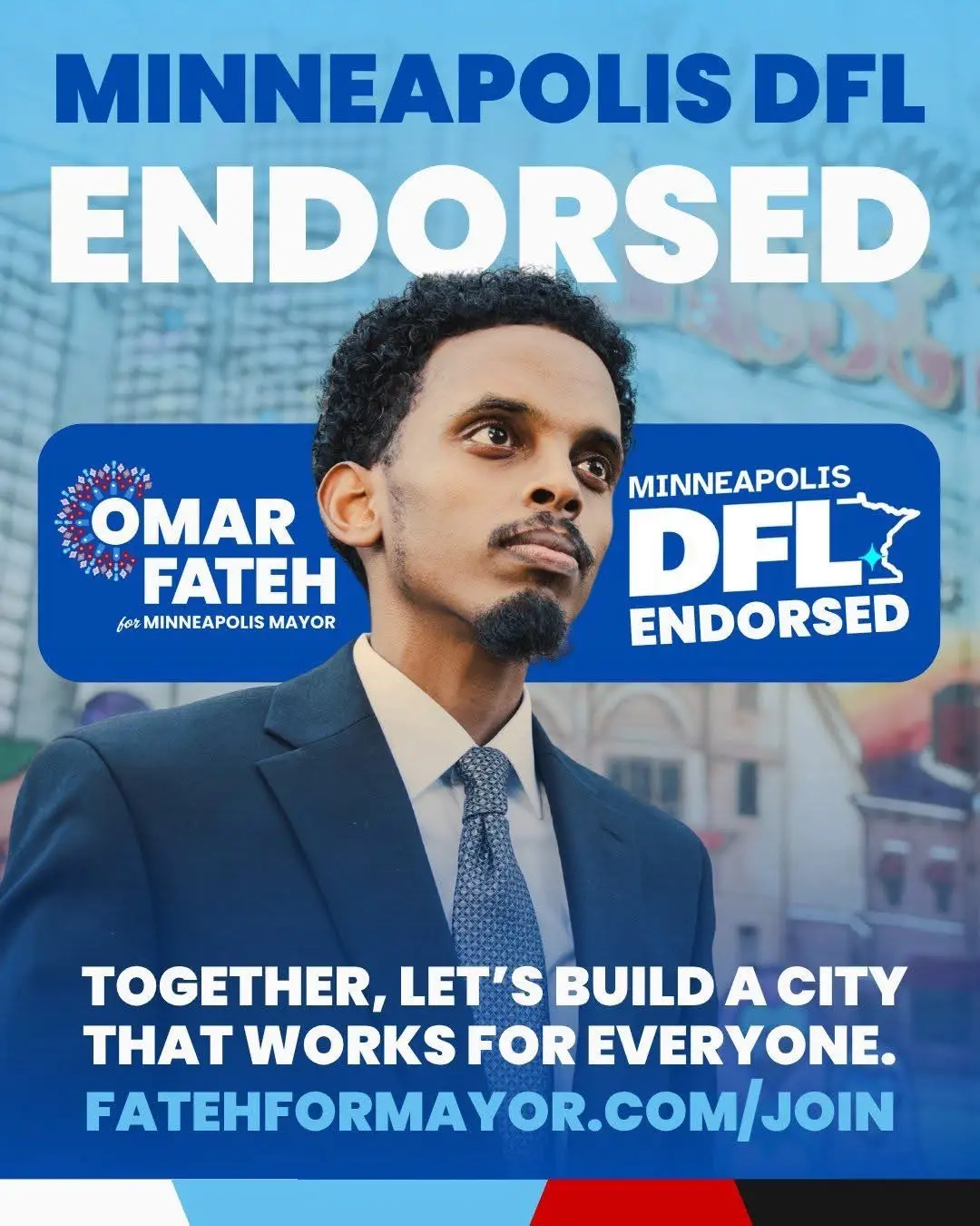 Senator Omar Fateh has officially received the Democratic–Farmer–Labor (DFL) Party endorsement in his campaign for Mayor of Minneapolis. The endorsement signals growing momentum behind Fateh’s platform, which focuses on housing as a human right, redefining public safety, and centering city government around working people rather than corporate donors. In his statement, Fateh noted that the endorsement reflects a public desire to move beyond “broken promises, vetoes, and politics as usual.” His campaign emphasizes inclusive leadership and policies that address the needs of diverse communities, including immigrants and working-class residents. #MoonMedia #MinneapolisElection2025 #OmarFateh #DFLEndorsement #LocalPolitics #ImmigrantVoices