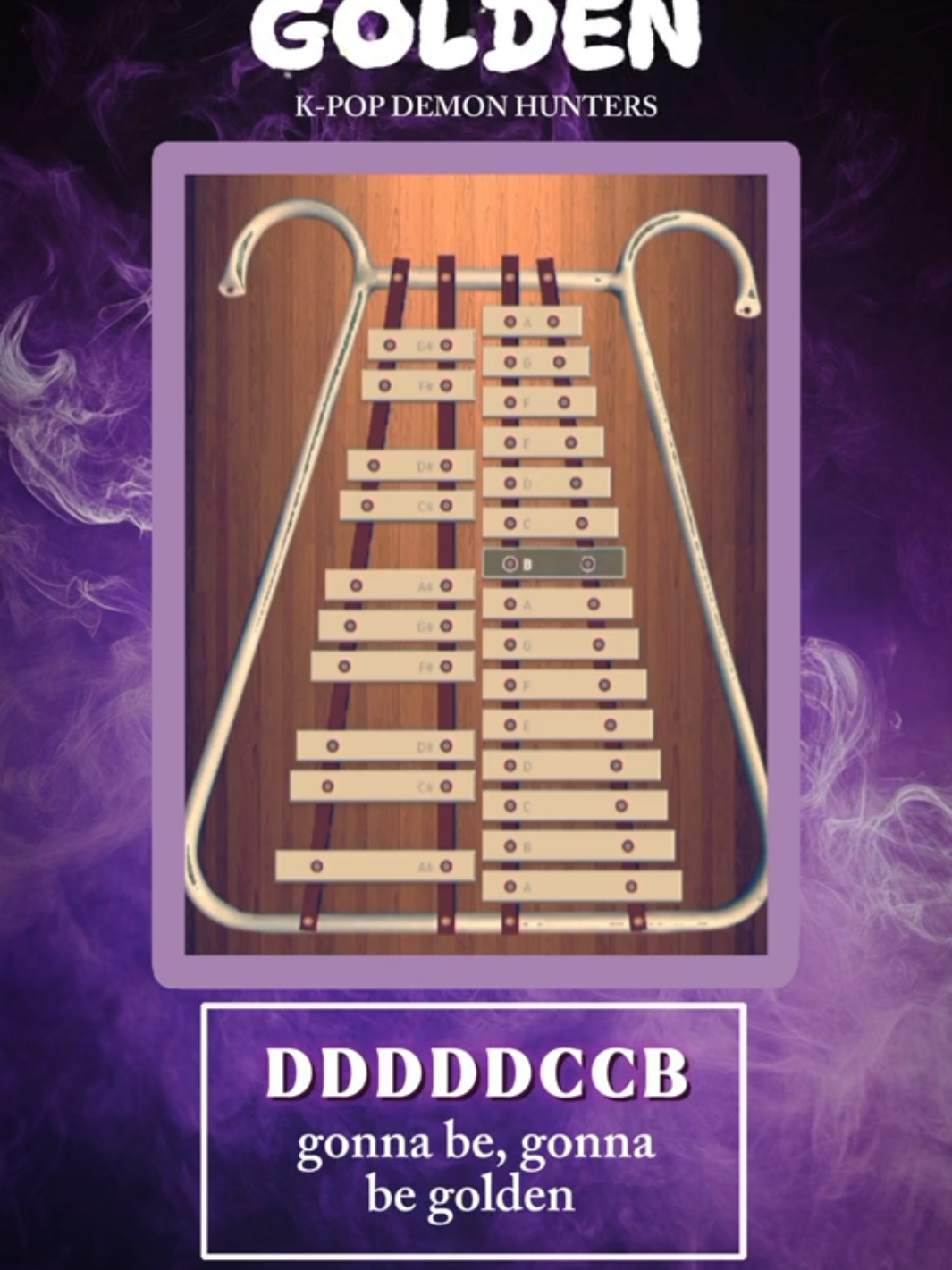 GOLDEN-KPOP DEMON HUNTERS 💜 Lyre Chords  #kpopdemonhunters #golden #kpop  #music #lyrecover #venuspdr #fyp 