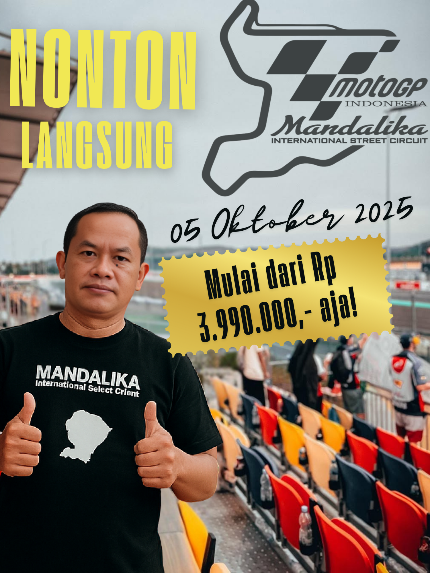 🏁 MOTO GP MANDALIKA 2025 siap mengguncang sirkuit! Jangan cuma jadi penonton dari layar, rasakan langsung atmosfernya di Lombok! 📍 Tiket & paket lengkap di https://safaria.co.id/paket/MOTO-GRP-MANDALIKA-2025-PKT1562-0?ref=QA1178   🔥 Booking sekarang sebelum kehabisan! #MotoGP #Mandalika2025 #LombokTrip #TourMotoGP #azzamtourtravel @ozingapak @tokopakbose