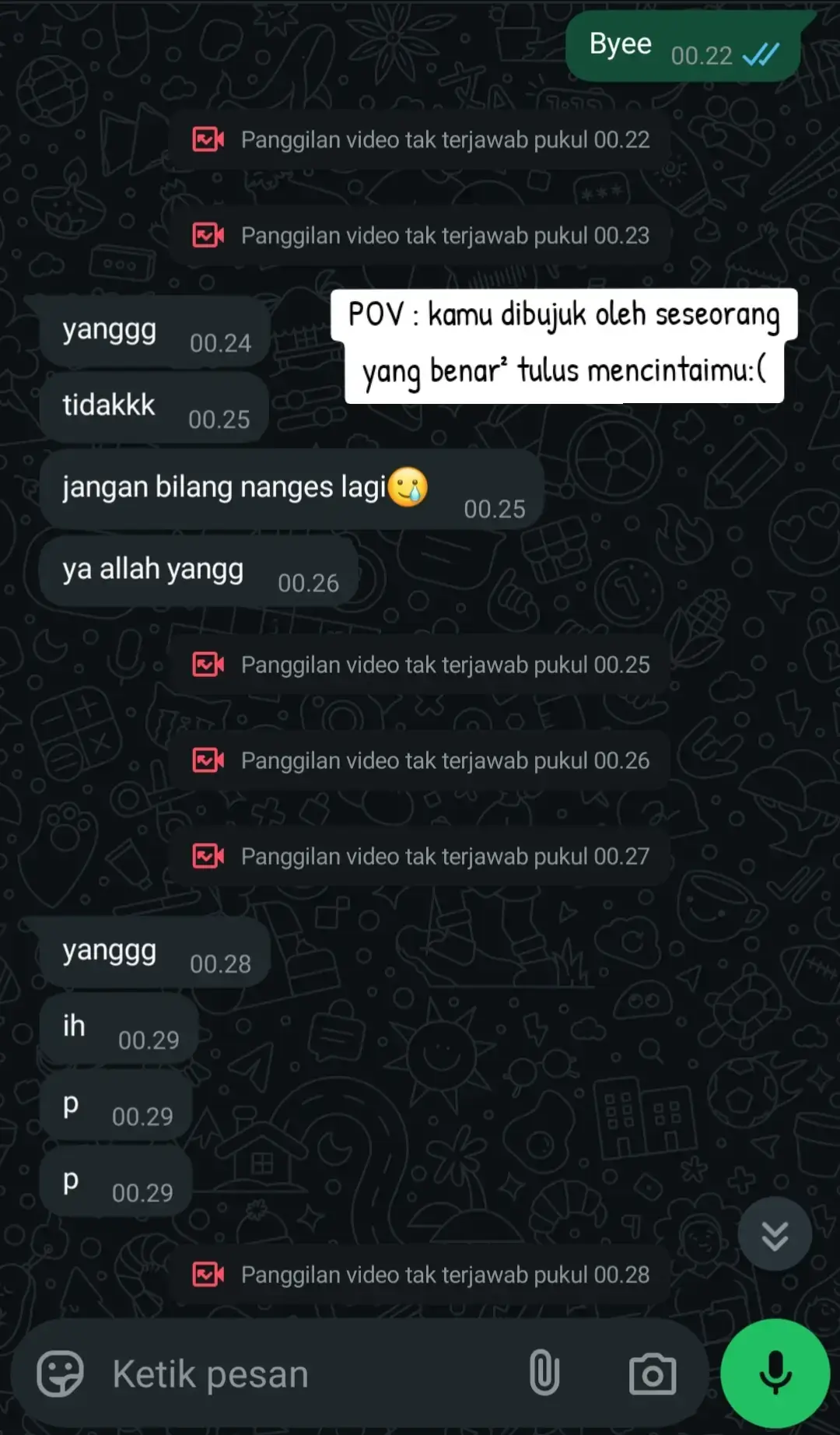 kangen dia:( #sad #sadstory #sadvibes  #chat #doi #fyp #fouryoupage #fypシ゚viral 