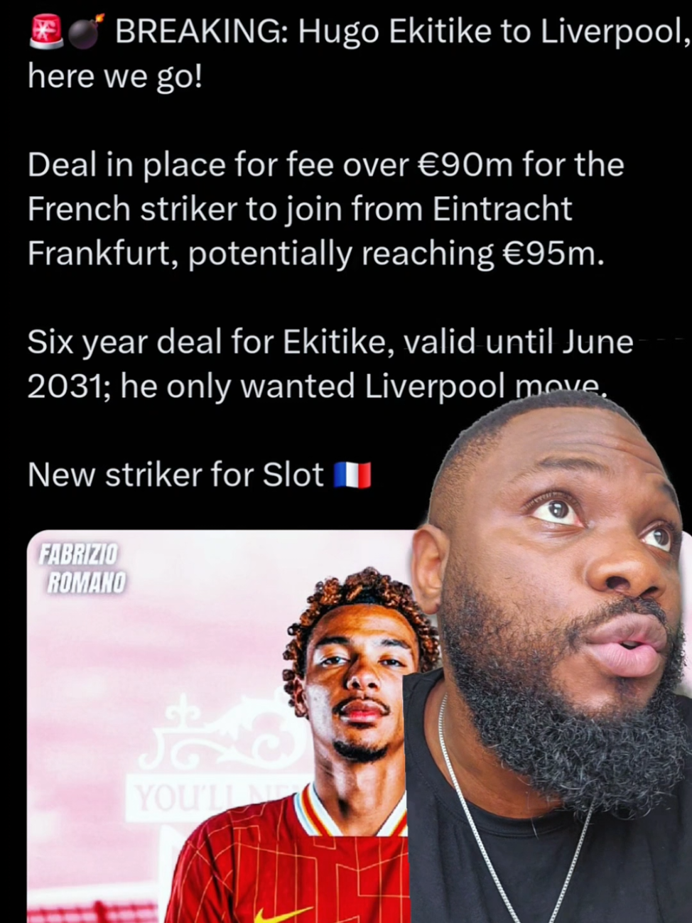 Ekitike to Liverpool. what are your thoughts about this deal?.  #Liverpooltransfers #Hugoekitike #eintrachtfrankfurt #transfernews #fyp #fypp #explore 