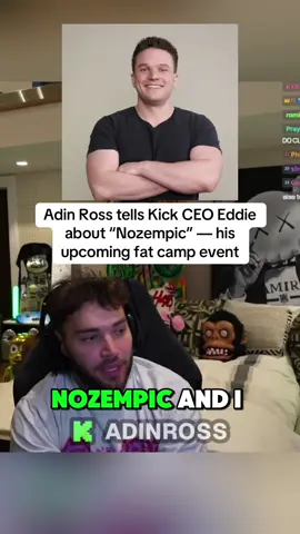 Adin Ross tells Kick CEO Eddie about “Nozempic” — his upcoming fat camp event #kick #adinross #cuffem #lacy #faze 