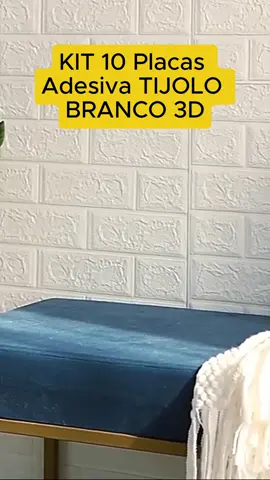 Transforme Sua Parede em Minutos Com o Kit com 10 Placas 3D Autoadesivas Tijolinho Branco, #Decoração, #Tijolinho3D, #Parede3D, #AdesivoDeParede,