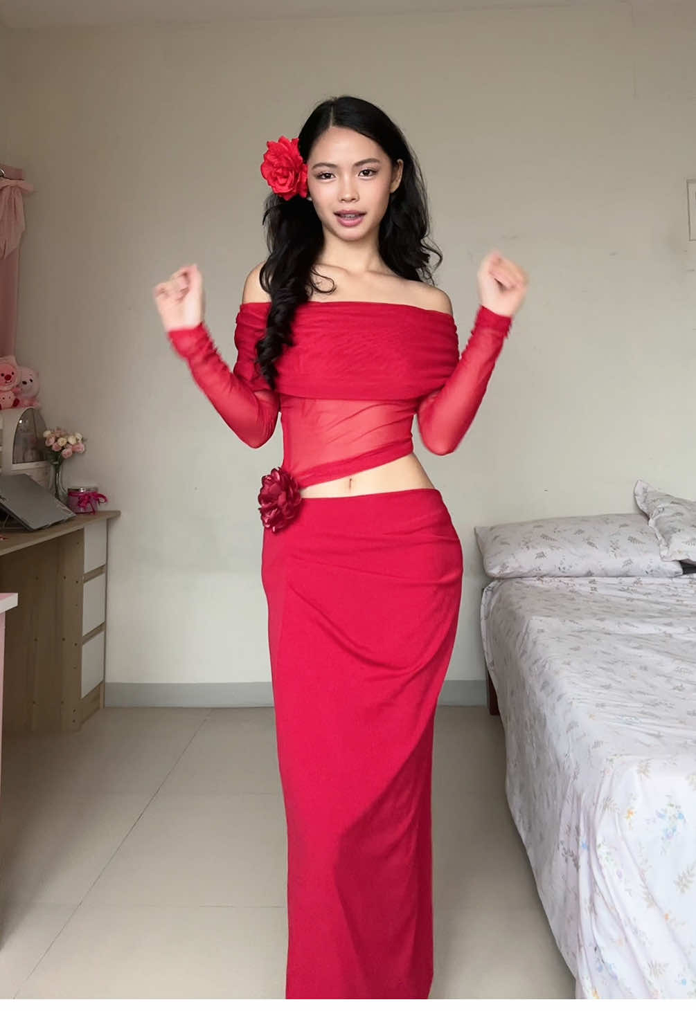 what i’d wear to katseye’s concert 🍒🥀 @KATSEYE #katseye #gabriela #trending #redoutfit #reddresses #hotdress  