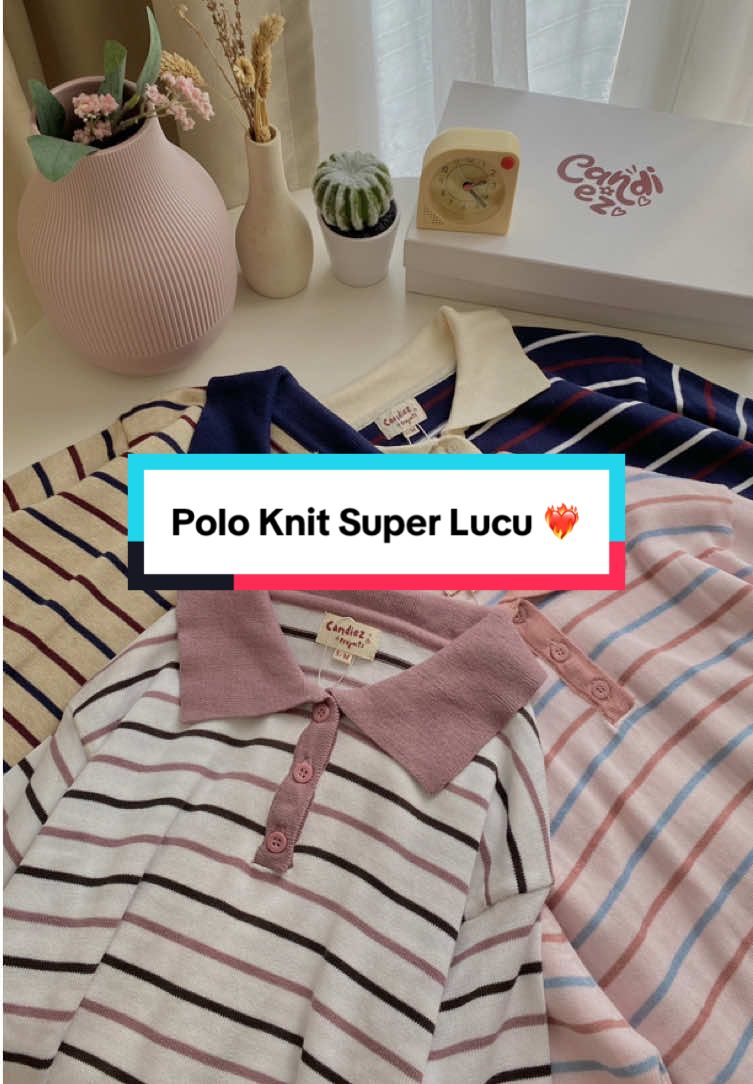 mau spill gak? 🥰 #polo #poloknit #sweatshirt #atasanwanita #outfitinspiration #OOTD #fypp 
