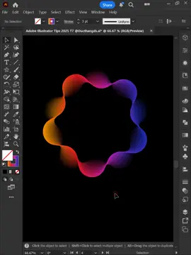 Adobe Illustrator 2025 - Tips for Draw Wavy Gradient Color range #ducthangds #designtools #illustratorskills #illustratortricks #illustratortutorial 