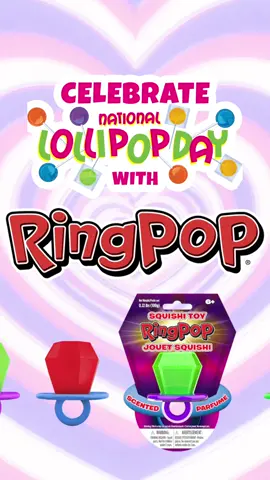 Statement piece? More like snack-inspired slay💅💍💁‍♀️ Celebrate #NationalLollipopDay with the ultimate squishi bling😍✨ #IncrediblePlay #IncrediblePlayToys #Squishi #RingPopSquishi #RingPop #SensoryToys #Satisfying #Lollipop #Fidgets #FidgetToys #CoolToys