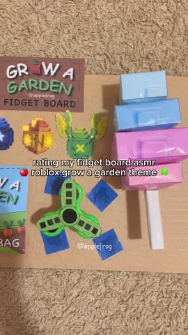 rating my roblox fidget board asmr, grow a garden theme 🍎🍀 tutorial on my youtube channel soon! 💚  #growagarden #fidget #fidgetboard #fidgets #roblox #DIY #blindbag #asmr #unboxing #craft #papercraft #blindbox #papercrafts #gaming #fyp