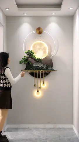 Tranh đèn led 3D nổi mặt trăng cây tùng 