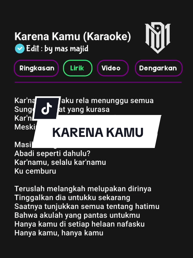 tes suara kalian😄 #liriklagu #karenakamu #karaoke #fyp #brandatiktok 